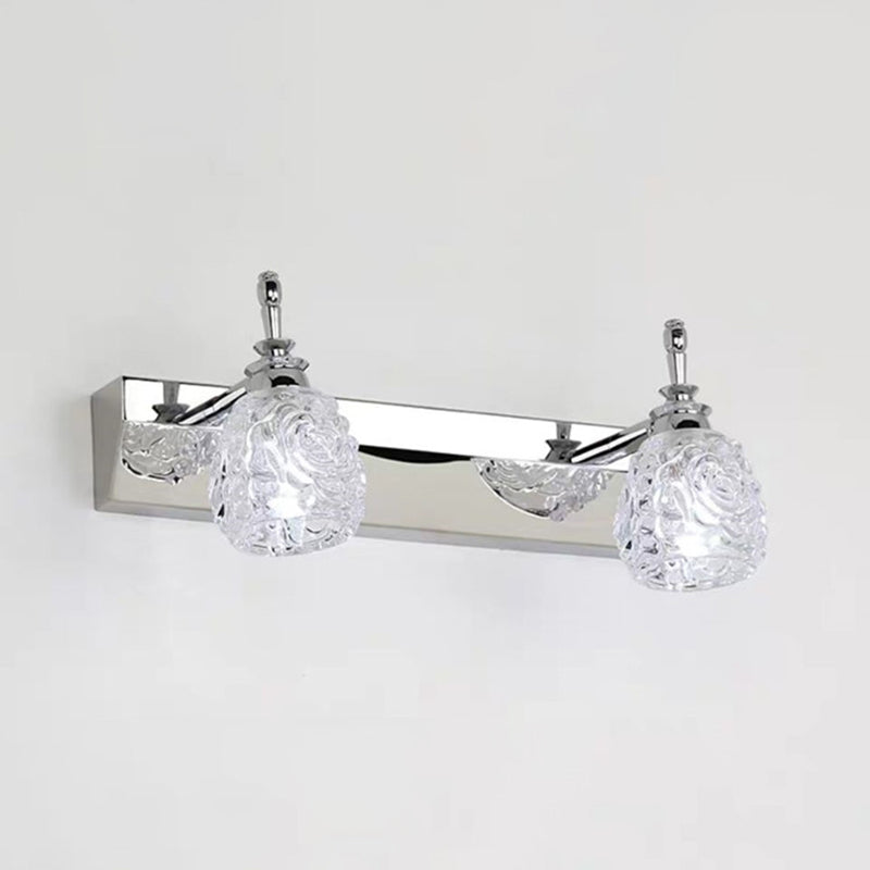 Luz de espejo de maquillaje simple Nordic Nordic Moderia baño de vidrio de vidrio Mirador de lámpara de espejo de sombra