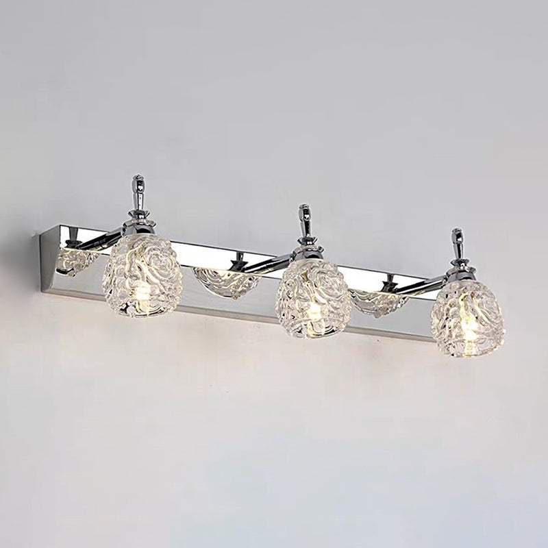 Luz de espejo de maquillaje simple Nordic Nordic Moderia baño de vidrio de vidrio Mirador de lámpara de espejo de sombra