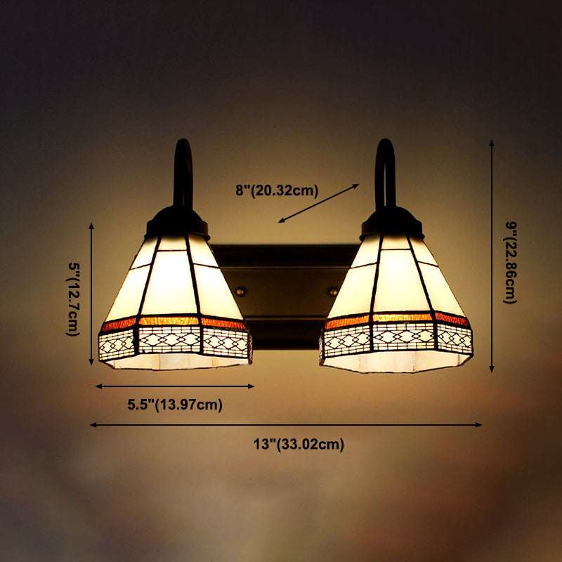 Tiffany Mirror Lamp Fixture European Style Mediterranean Mirror Lamp for Bedroom