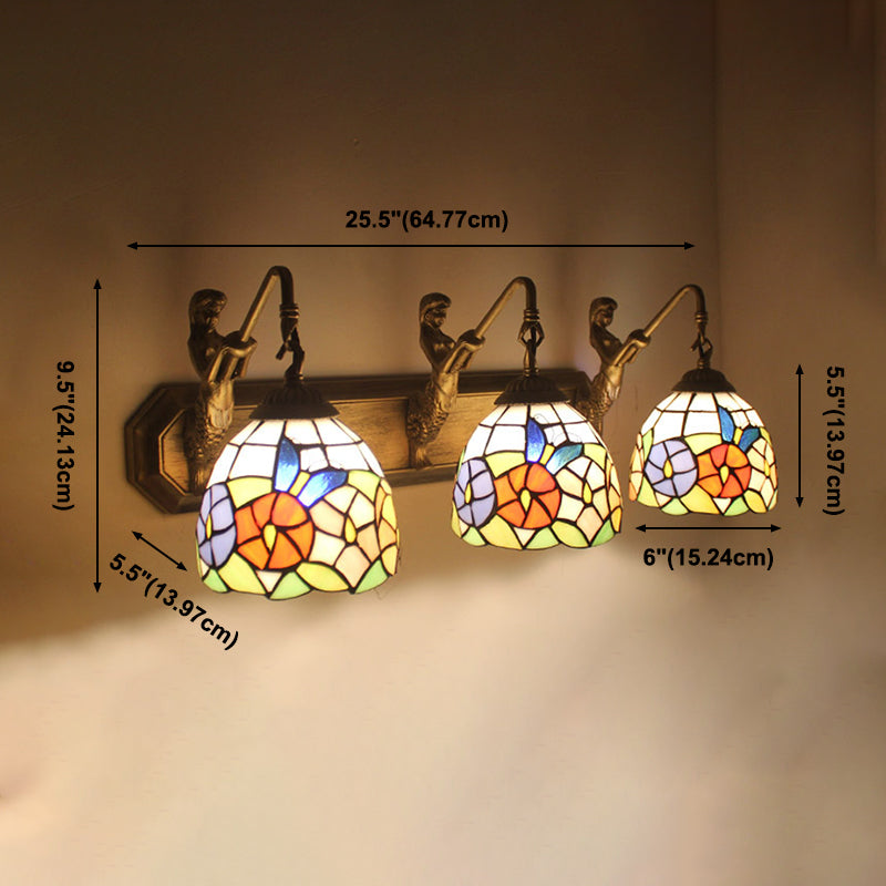 European Style Tiffany Mirror Light Fixture Bedroom Mediterranean Mirror Lamp