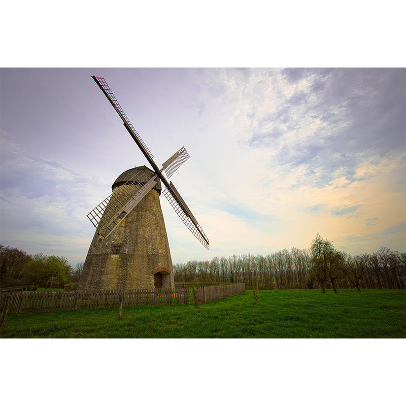 Horizontal Photography Wallpaper Mural Windmill Sitting Room Wall Mural