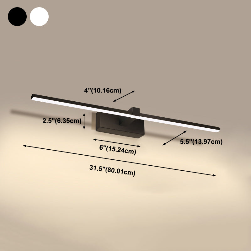 Luz de espejo moderno nórdico lámpara de espejo de tiras largas simples para el baño