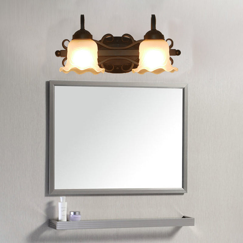 Simple Makeup Mirror Light American Bathroom Glass Shade Mirror Lamp Fixture