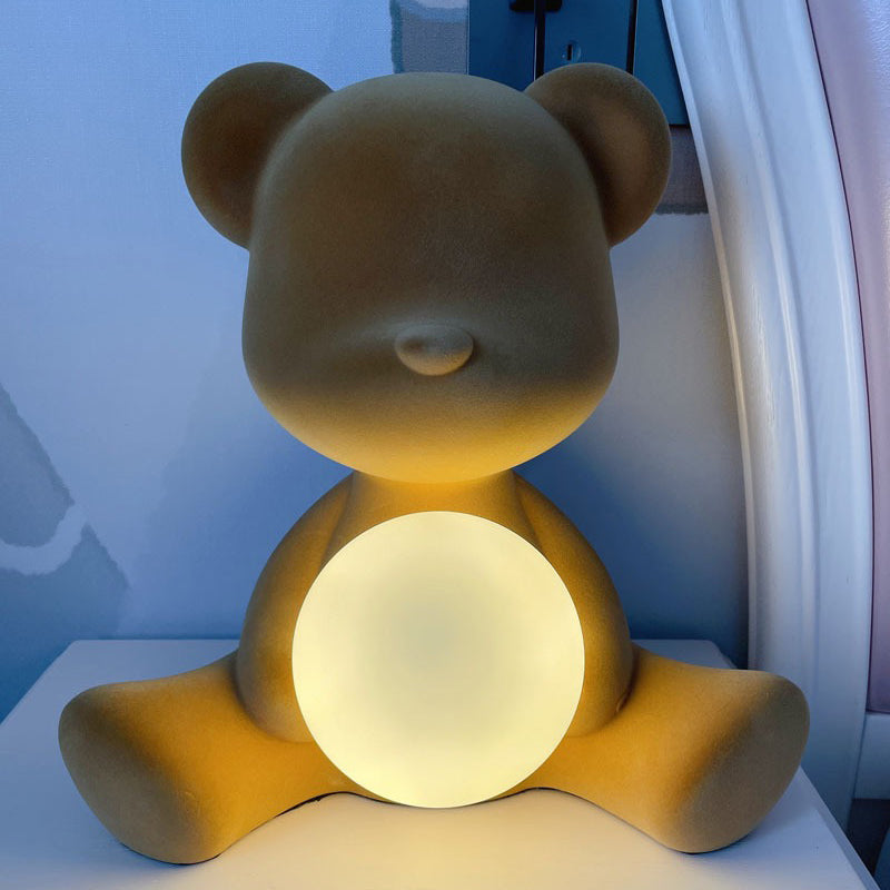 Nordic Style Little Bear Table Lamp Modern Style Glass Desk Lamp for Study Bedroom