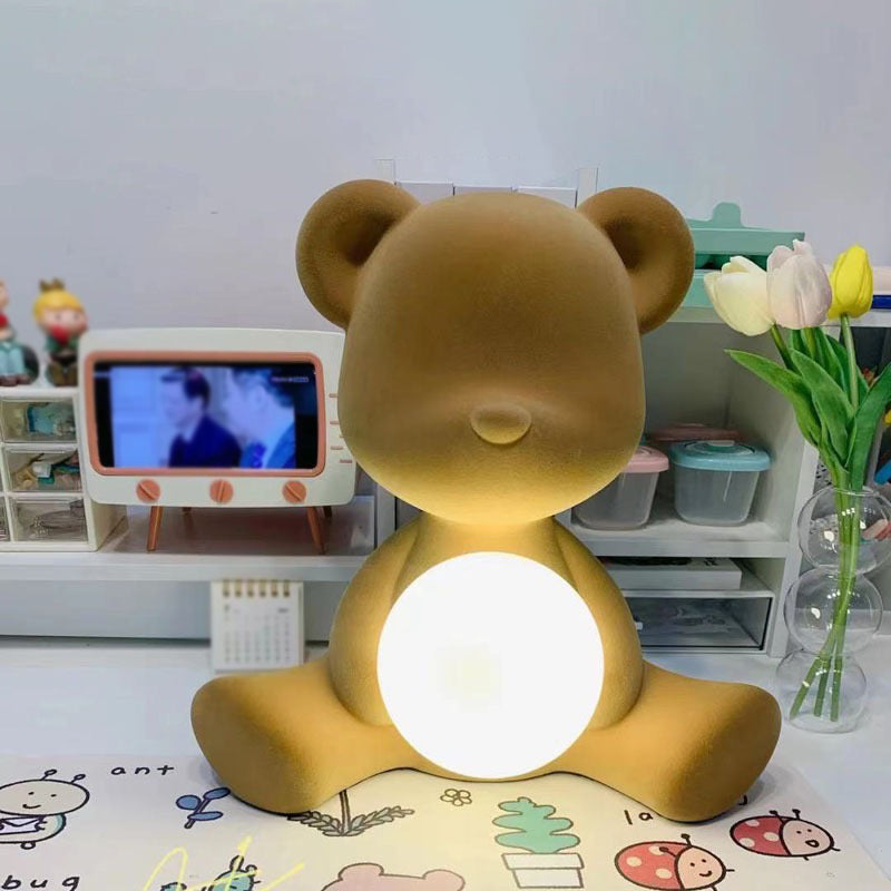 Nordic Style Little Bear Table Lamp Modern Style Glass Desk Lamp for Study Bedroom