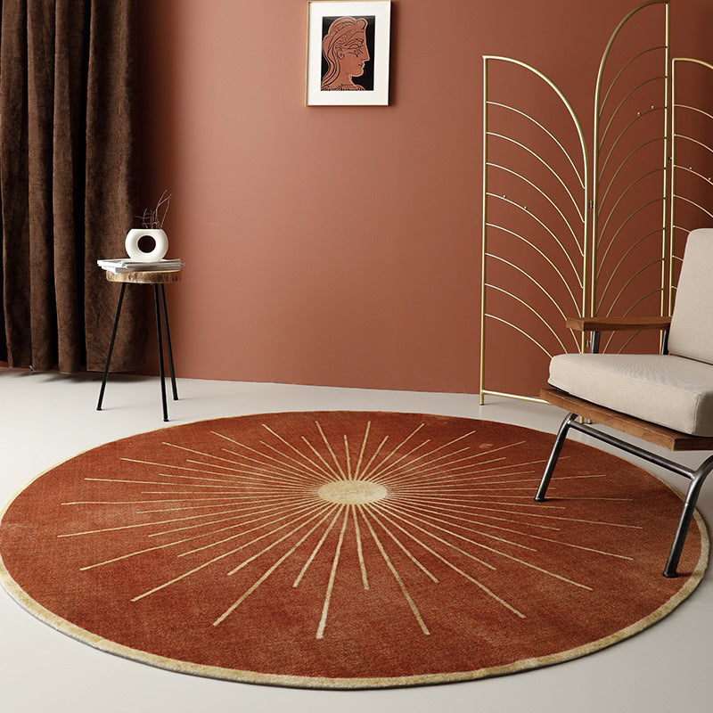Moderne ronde bruin tapijt indoor tapijt niet-slip achterste tapijt voor slaapkamer