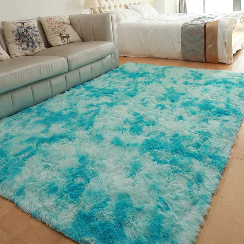 Gradient Tie-dye Plush Rug Indoor Rug Washable Pet Friendly Carpet for Home Decor