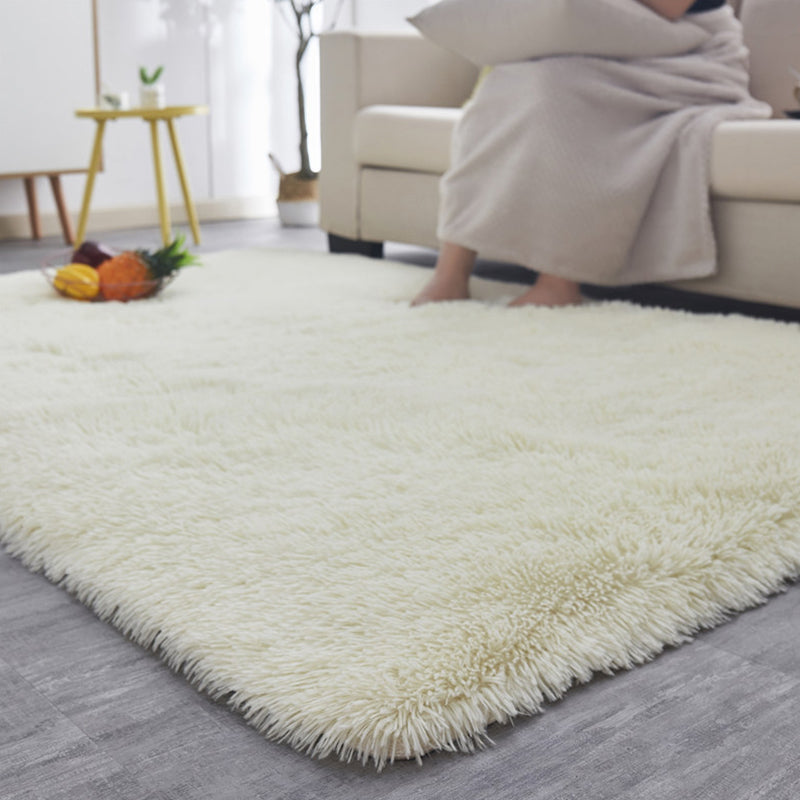 Rectangular Plush Carpet Non-Slip Backing Easy Care Rug Friendly Indoor Rug for Home