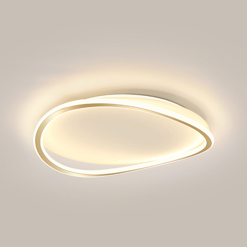 Acrylic Gold LED Ceiling Light in Modern Simplicity Iron Linear Flush Mount for Bedroom