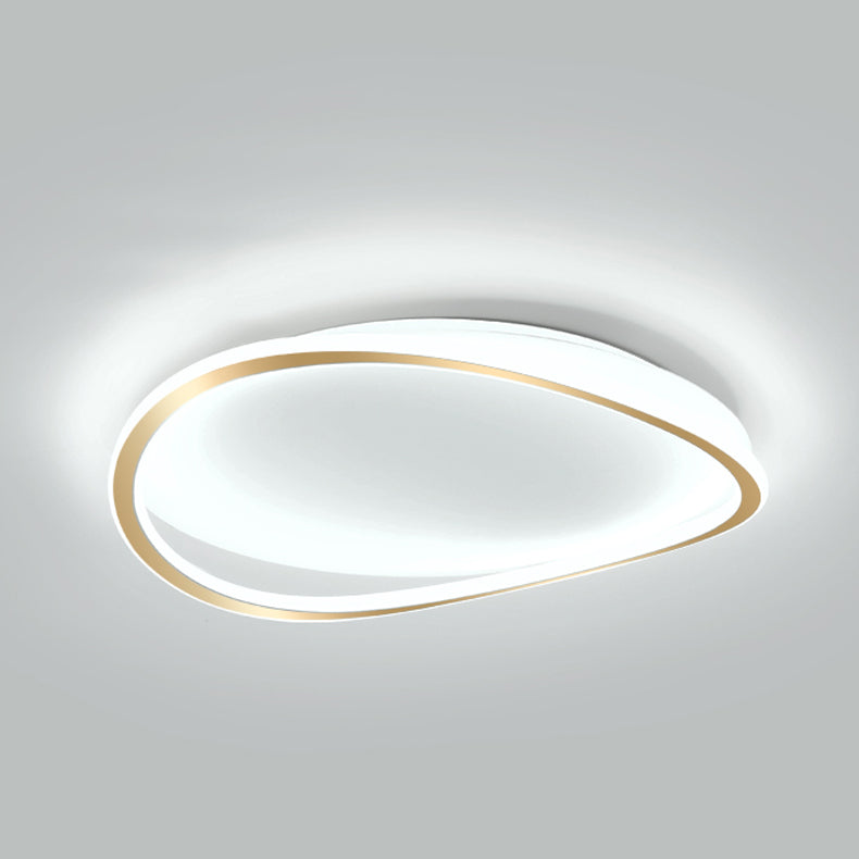 Acrylic Gold LED Ceiling Light in Modern Simplicity Iron Linear Flush Mount for Bedroom