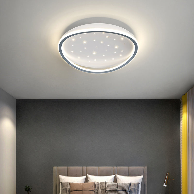 Geometry Shape Ceiling Lamp Modern Iron 2 Lights Flush Mount for Bedroom