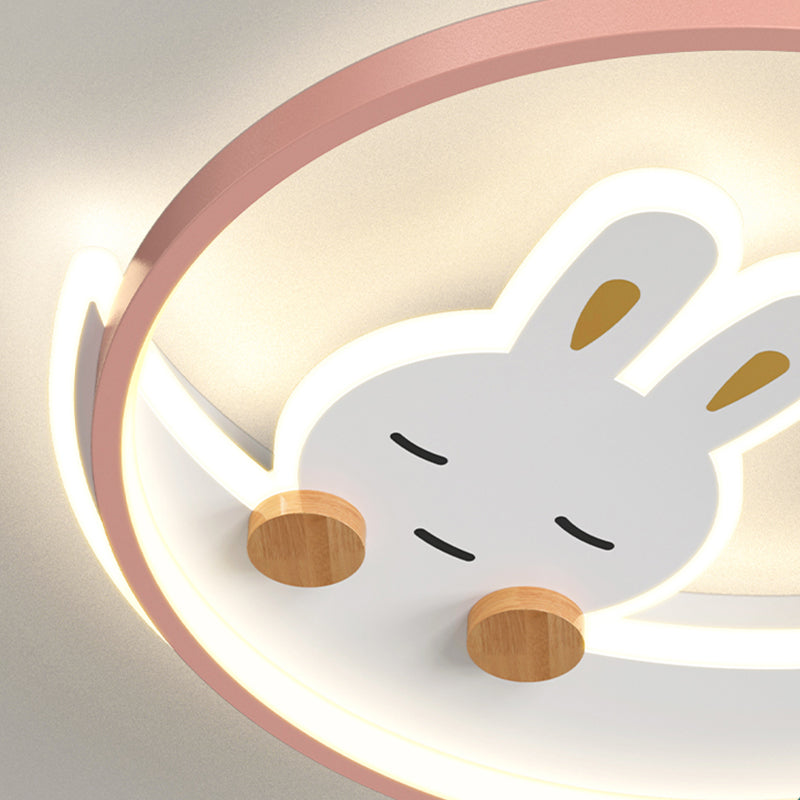 Rabbit Modern Minimalism Ceiling Light Bedroom Living Room Flush Mount Lamp