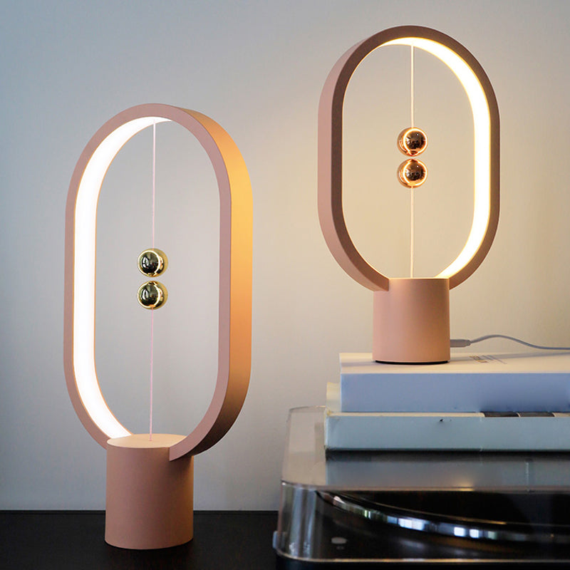 Modern Style Oval Table Lamp Colorful Single Light LED Desk Lamp for Bedroom