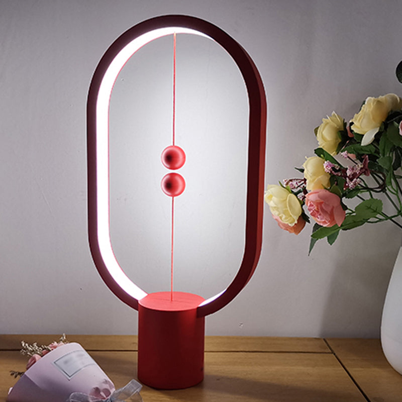 Modern Style Oval Table Lamp Colorful Single Light LED Desk Lamp for Bedroom