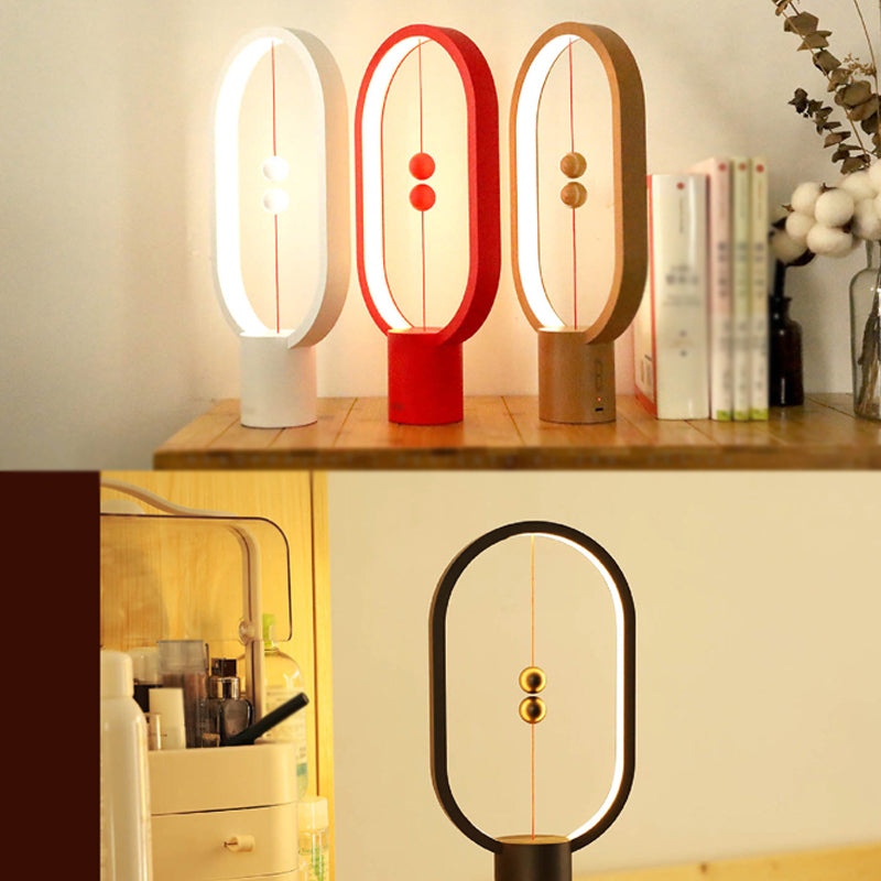 Modern Style Oval Table Lamp Colorful Single Light LED Desk Lamp for Bedroom