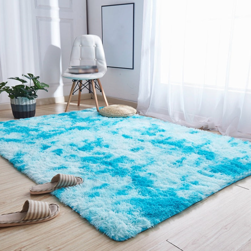 Tie-Dyed Shag Area Rug Polyester Indoor Carpet Pet Friendly Rug for Home Decoration