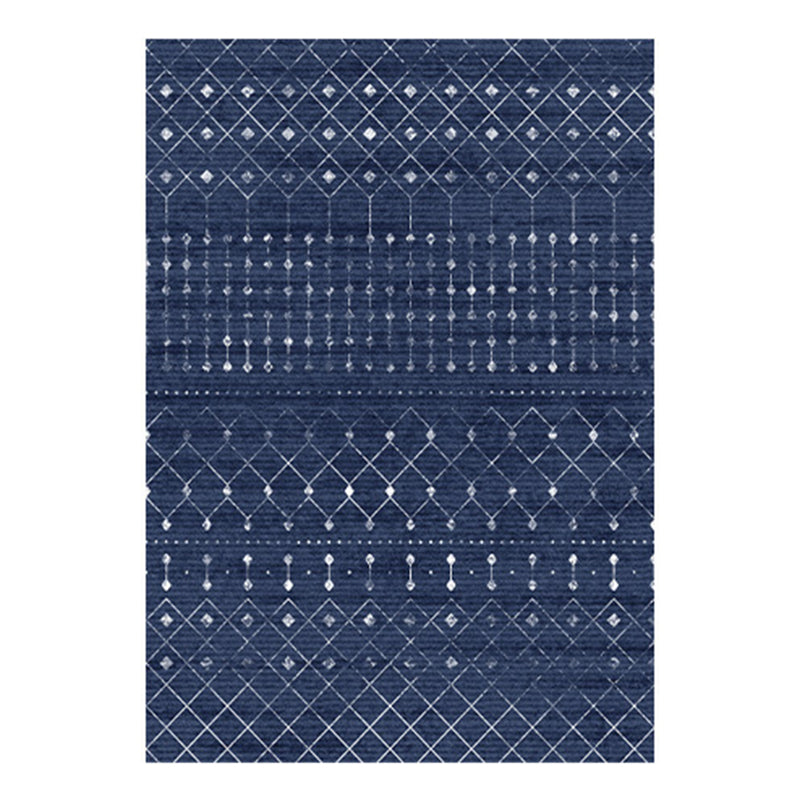 Blauer und Grauzone Teppich Polyester Stammesmuster Teppich Anti-Rutsch-Backing Teppich für Zuhause