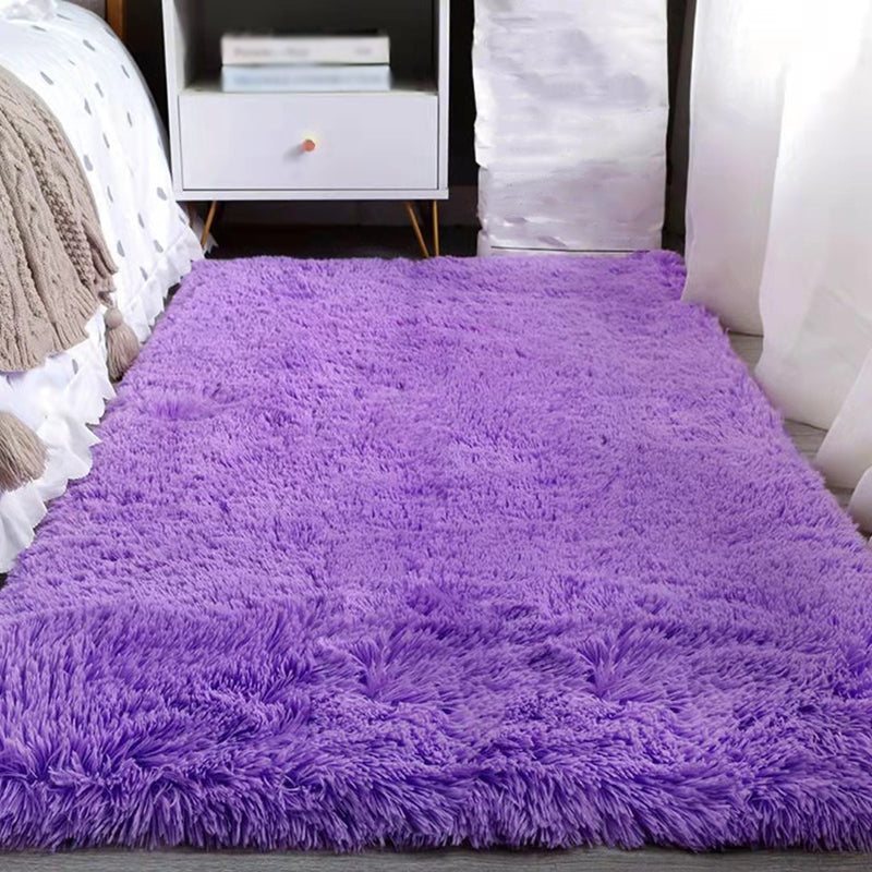 Tapis occasionnel du tapis de tapis en peluche en peluche de couleur unie pour chambre à coucher