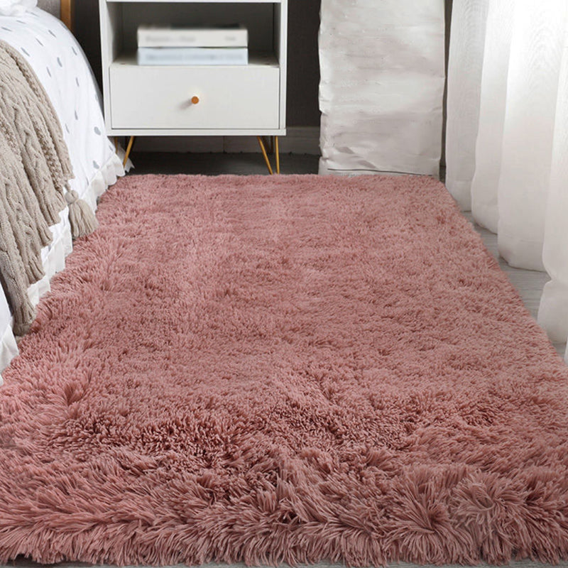 Tapis occasionnel du tapis de tapis en peluche en peluche de couleur unie pour chambre à coucher