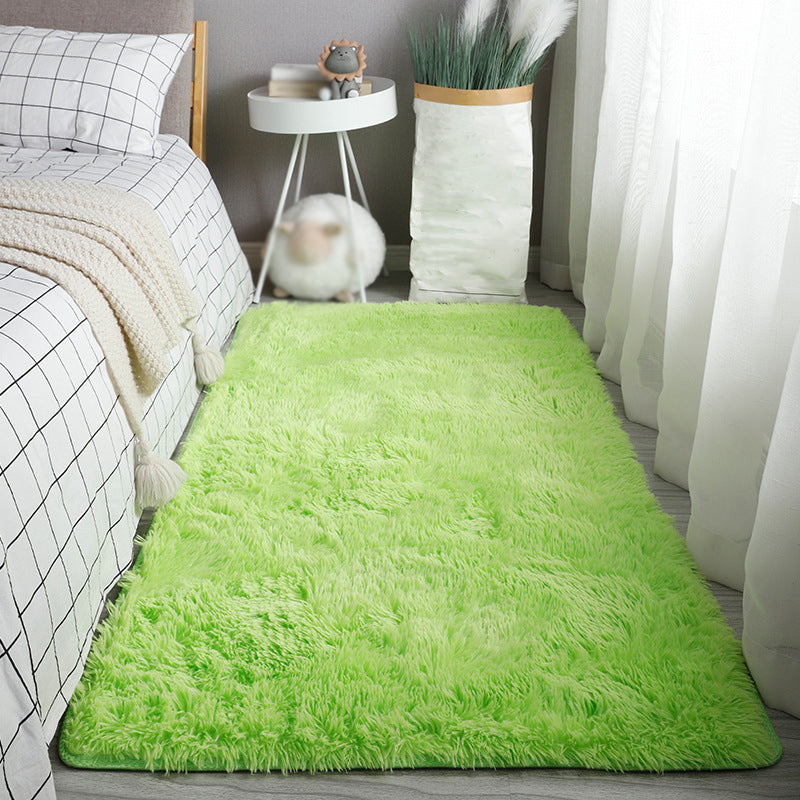 Tapis occasionnel de couleur moderne en peluche en peluche de couleur de tapis en polyester pour la chambre à coucher