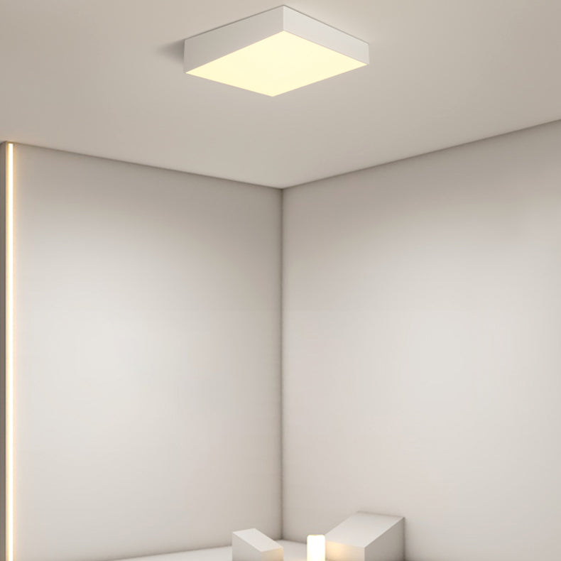 Metal Geometric Flush Mount Lighting Modern Style LED Ceiling Light in White