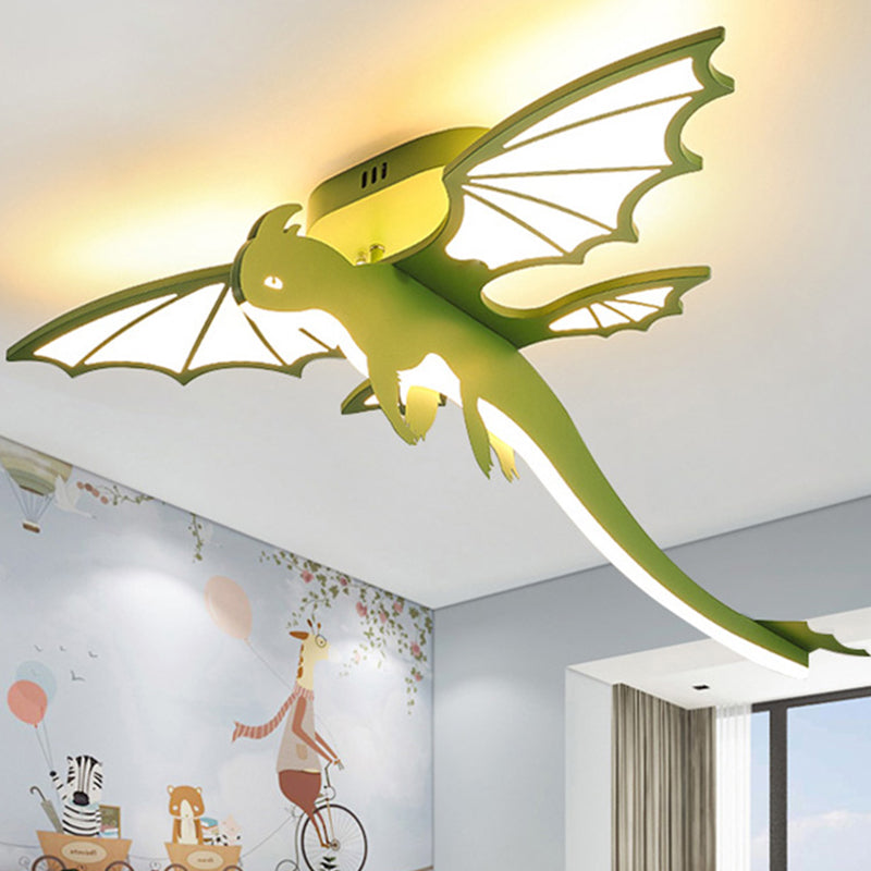 Lámpara de techo LED de dinosaurio, lámpara empotrada creativa de estilo moderno para dormitorio y sala de estar