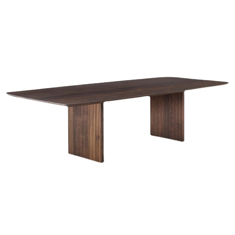 Solid Wood Simplicity Dining Table Wood Double Pedestal Table for Dining Room