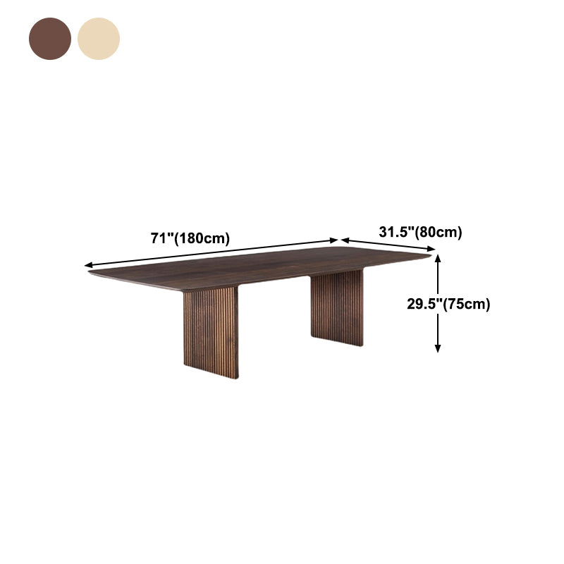 Solid Wood Simplicity Dining Table Wood Double Pedestal Table for Dining Room