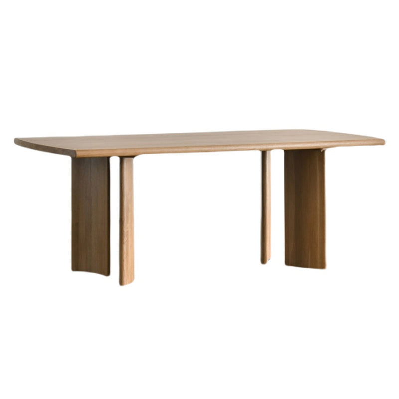 Rectangle Modern Dining Table Solid Wood Fixed Table with 4 Legs