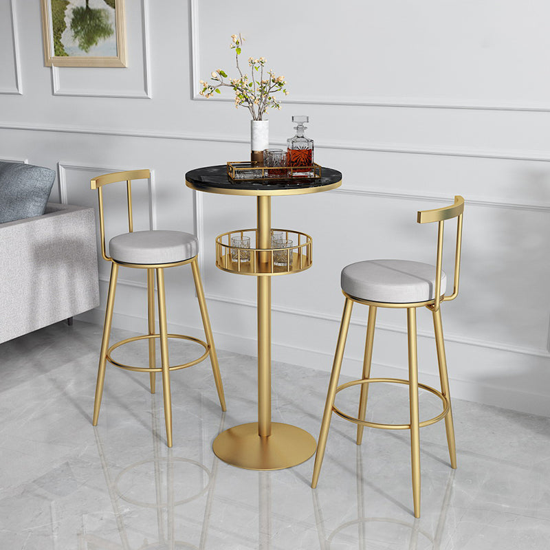 Glam faux marmeren bistro tafel indoor ijzer single voetstuk bar eettafel vaste tafel