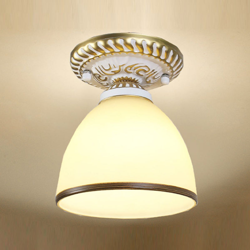 Single Light Glass Ceiling Light Classical Dining Room Ceiling Mount Lighting