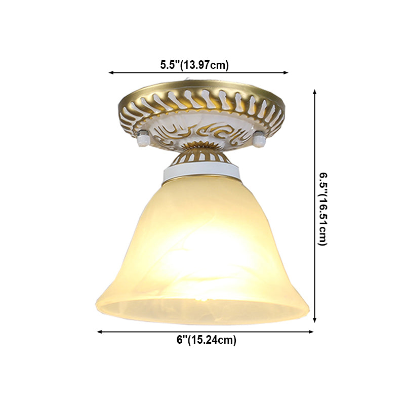 Plafonnier en verre à lumière unique, éclairage classique pour salle à manger