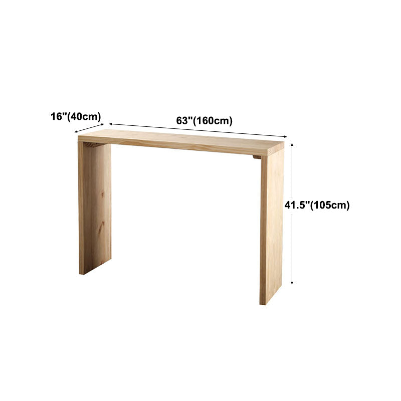 Table du comptoir supérieur en bois rectangle Couleur naturelle Table de bar industrielle de 42 pouces de hauteur de 42 pouces