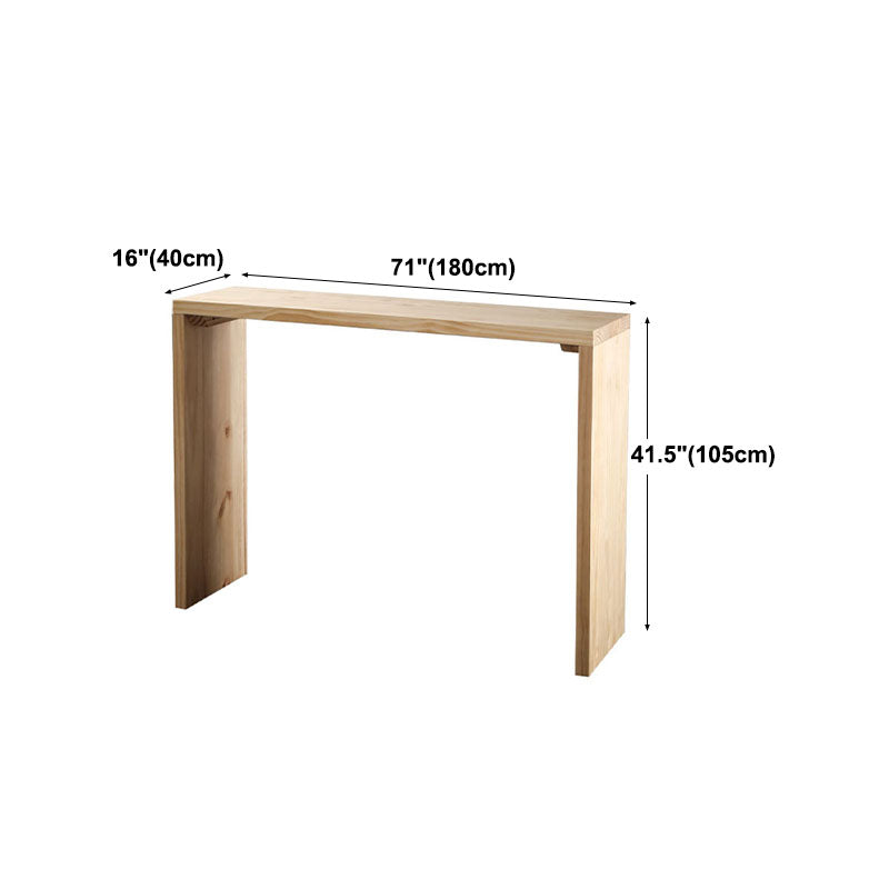 Table du comptoir supérieur en bois rectangle Couleur naturelle Table de bar industrielle de 42 pouces de hauteur de 42 pouces