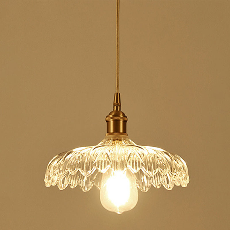 Industrieel hangende plafondlichtglas 1-licht hanglampje voor slaapkamer