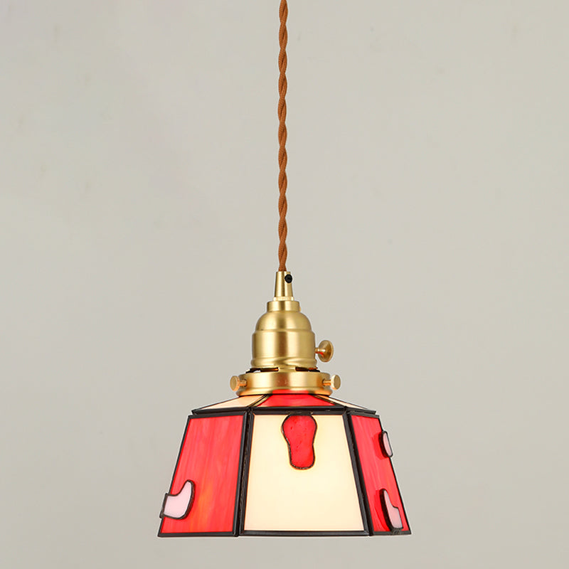 Geometrie vorm hangende verlichting moderne stijl kleurrijk glas 1 lichte hanglamp