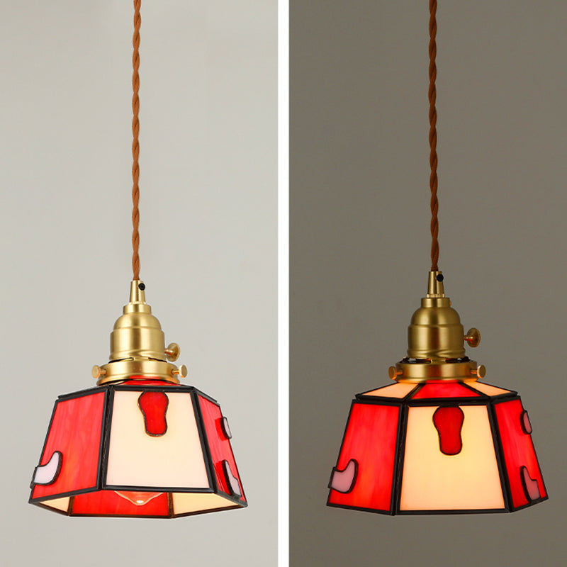 Geometrie vorm hangende verlichting moderne stijl kleurrijk glas 1 lichte hanglamp