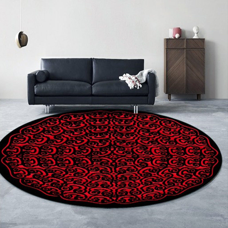 Bohemian Round Rug Polyester tapis résistant aux taches pour la chambre à coucher