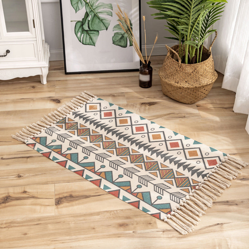 Bohemian Solid Fringe Carpet Indoor Rug Friendly Rug for Home Decoration