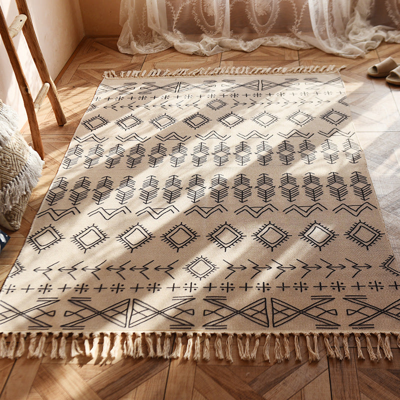 Katoenen gebied tapijt tribal print binnen tapijt randvleinier voor woningdecoratie