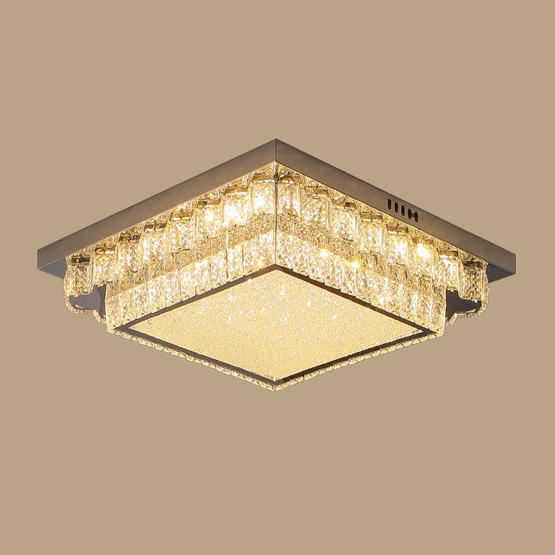 Plafonnier LED en cristal et acier inoxydable, Style Simple et moderne, montage encastré pour le salon