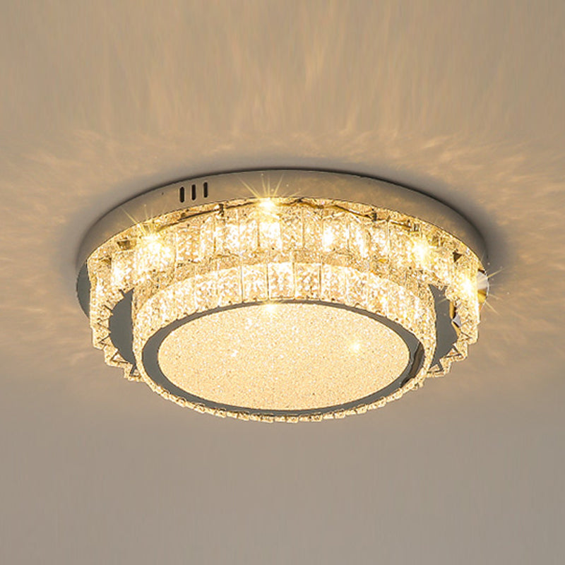 Lampada da soffitto moderna in stile semplice in acciaio inossidabile cristallo LED da incasso per soggiorno