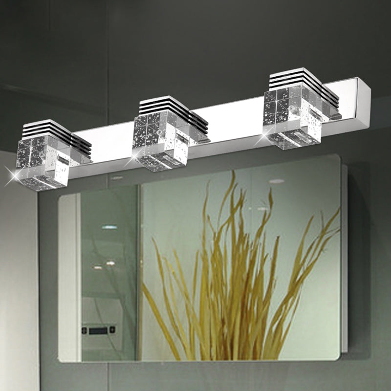 Moderne Stil quadratische Wandmontagelampen Kristall Multi -Leuchten LED Eitelkeitslicht