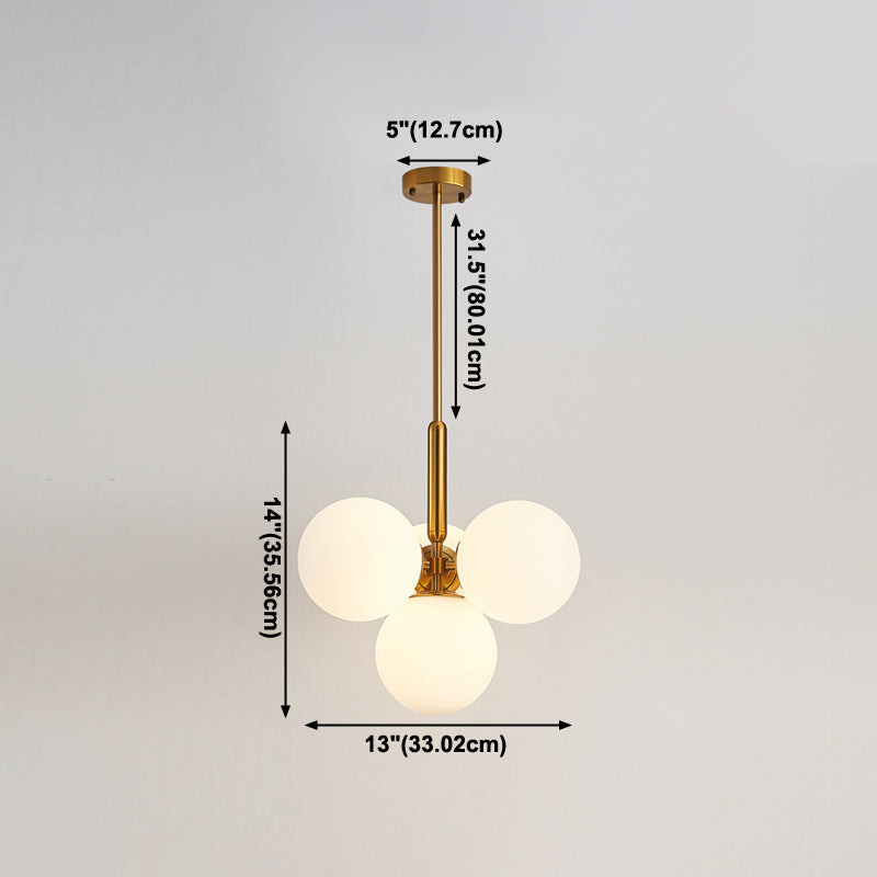 4 luces colgantes de globo de luz modernismo accesorios de iluminación colgante de vidrio