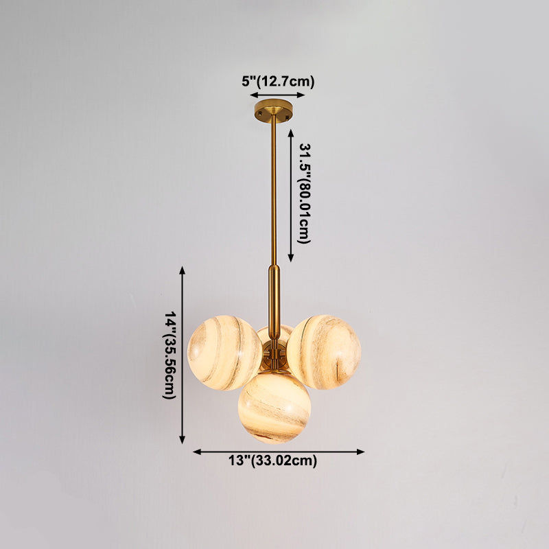 4 luces colgantes de globo de luz modernismo accesorios de iluminación colgante de vidrio