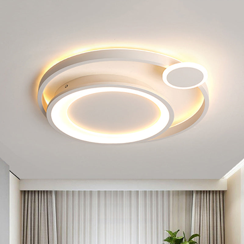 15 "/18" /21.5 " Wide Orbit Ceiling montés Fixture Nordic Metal Black / White LED Flush Mount Light in Warm / White