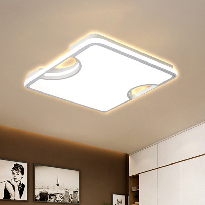 Plafoniera a incasso rettangolare/quadrata in acrilico Lampada da soffitto moderna a LED integrata in bianco/nero in bianco caldo/bianco, 16"/19,5"/35,5" W