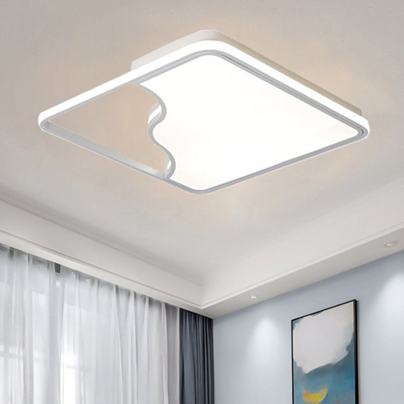 Zwart/wit rechthoekig/vierkant plafondlicht eenvoudige acryl 16 "/19.5" /35.5 " W LED plafond licht fixture voor slaapkamer in warm/wit