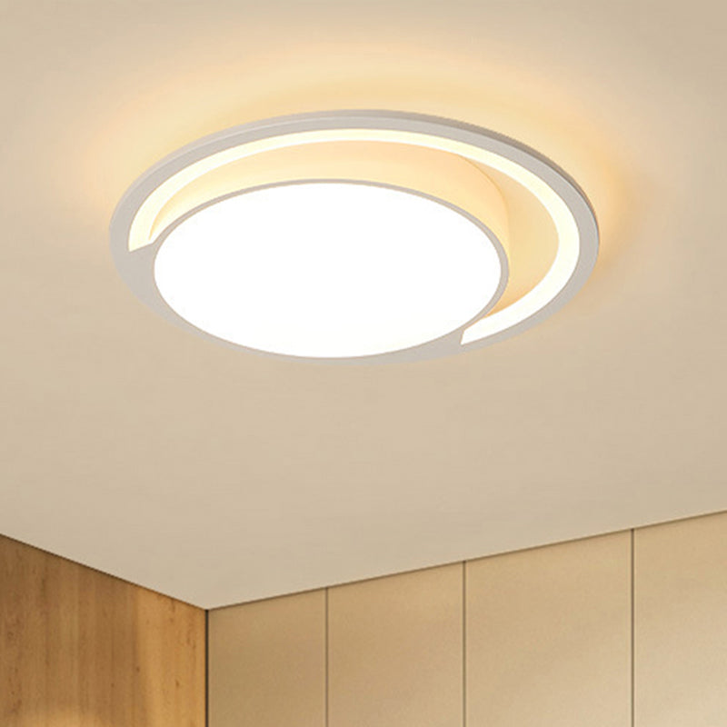 Acryl Ronde Inbouw Plafondlamp Nordic Wit 16"/19.5"/23.5" Dia LED Plafond Inbouw voor Slaapkamer in Warm/Wit