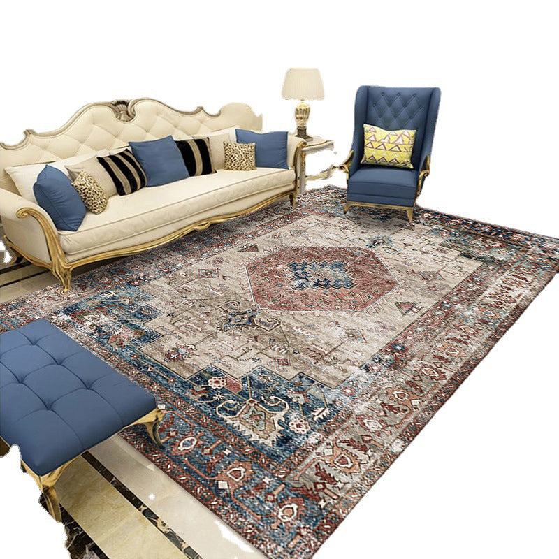 Navy Shabby Chic tapis en polyester Rug graphique Tapis de support sans glissement pour le salon